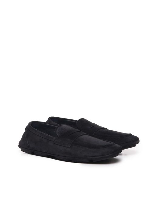 Dolce & Gabbana Black Loafers In Suede for men
