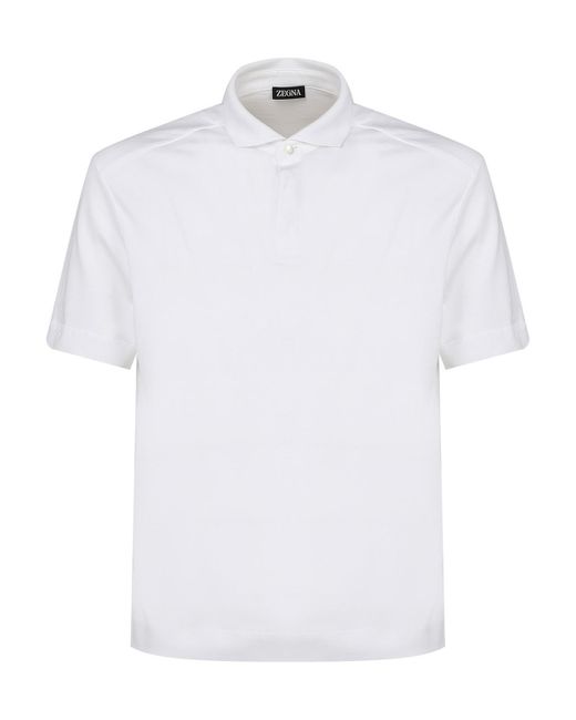 Zegna White Polo T-shirt In Cotton for men