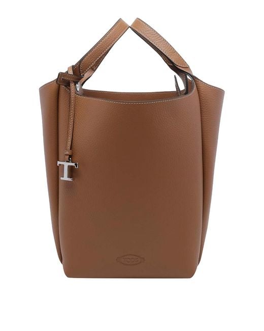 Tod's Brown Small Leather Bucket Bag