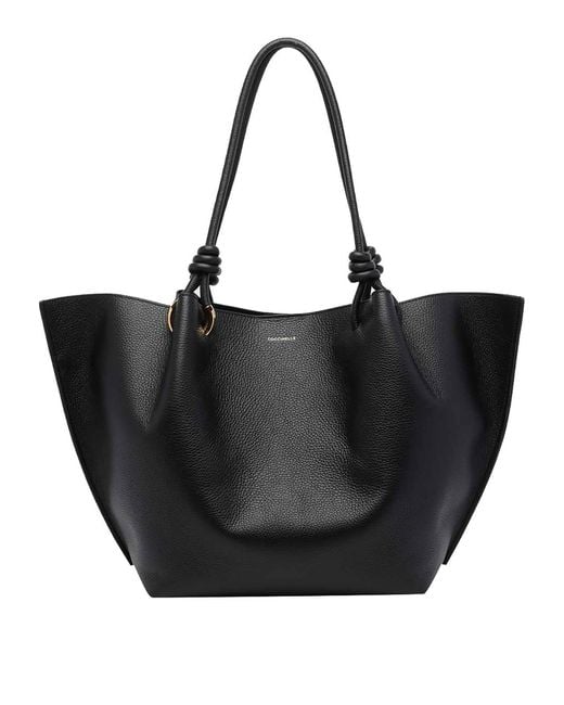 Coccinelle Black Large Finn Shoulder Bag