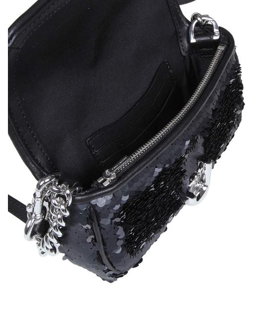 Marc Jacobs Blue Mini Fabric Bag With Sequins And Logo