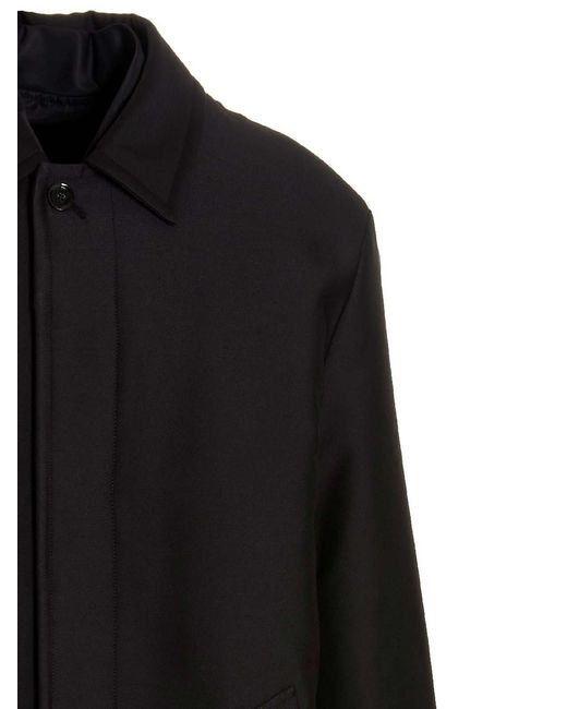 Valentino Garavani Black Reversible Long Coat for men