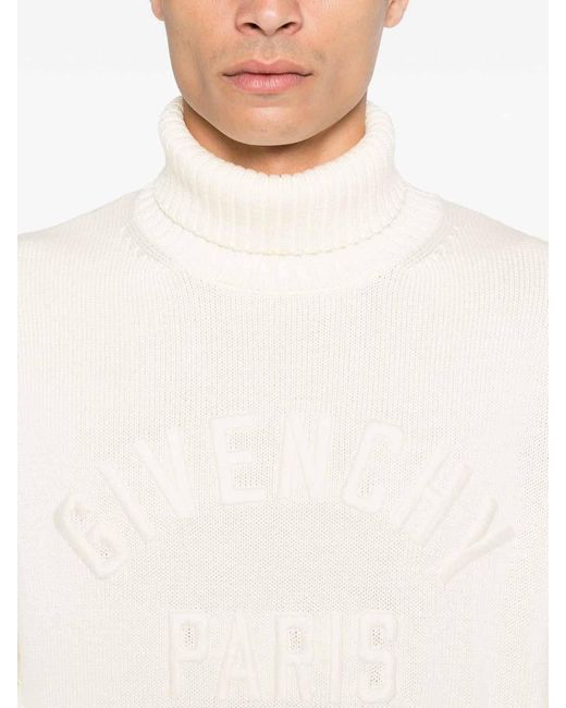 Givenchy White Paris Sweater With A High Neck for men