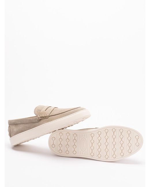 Tod's White Gommino Driving Shoes for men