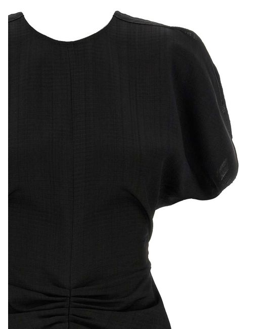 Victoria Beckham Black Gathered Waist Mini Dress