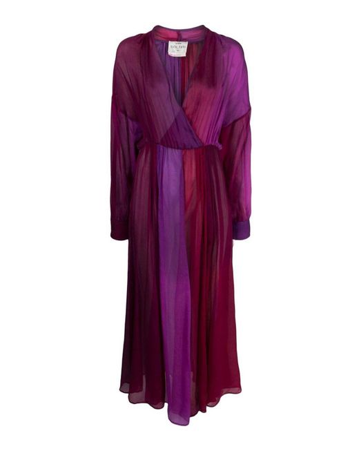 Forte Forte Purple Silk Long Shaded Dress