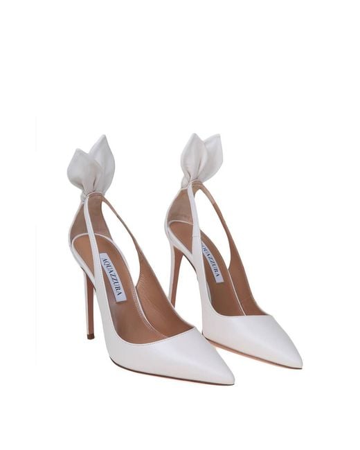 Aquazzura White Nappa Leather Pumps