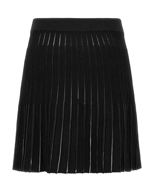 Balmain Black Pleated Skirt