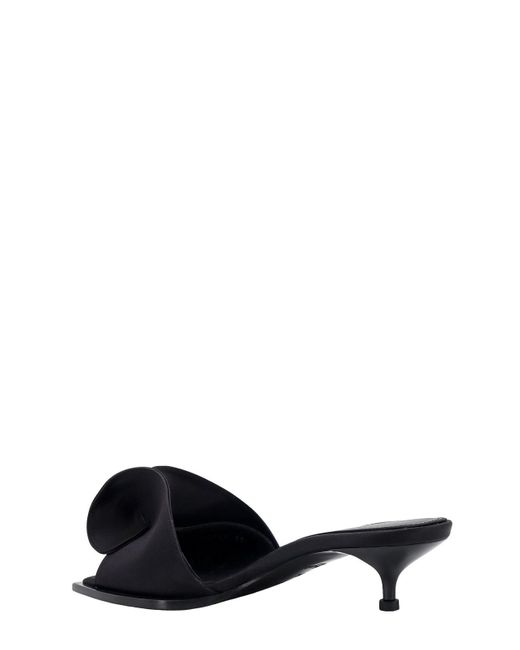 Alexander McQueen Black Satin Sandals