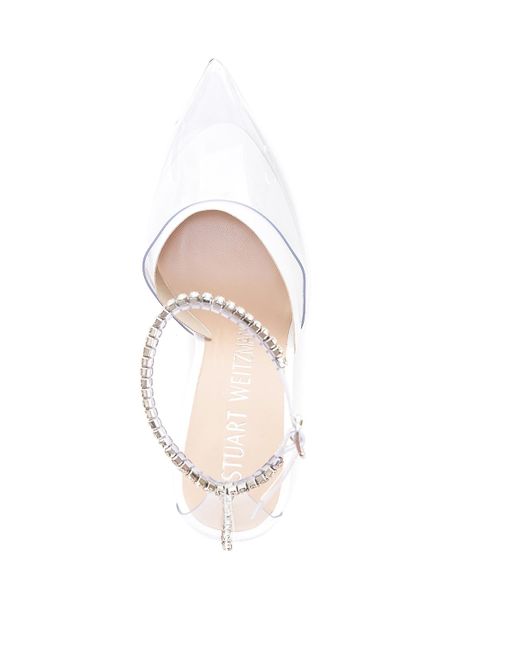Stuart Weitzman White Glam 100 Sandals