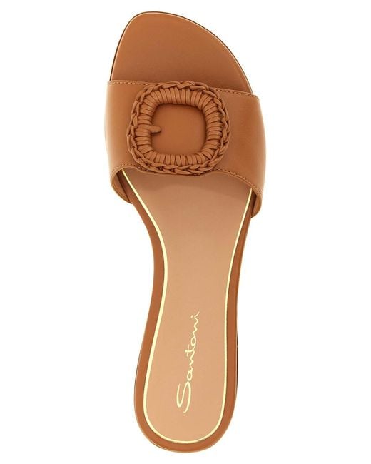 Santoni Brown Corolle Sandals