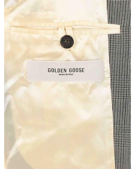 Golden Goose Deluxe Brand Gray Prince Of Wales Wool Jacket for men