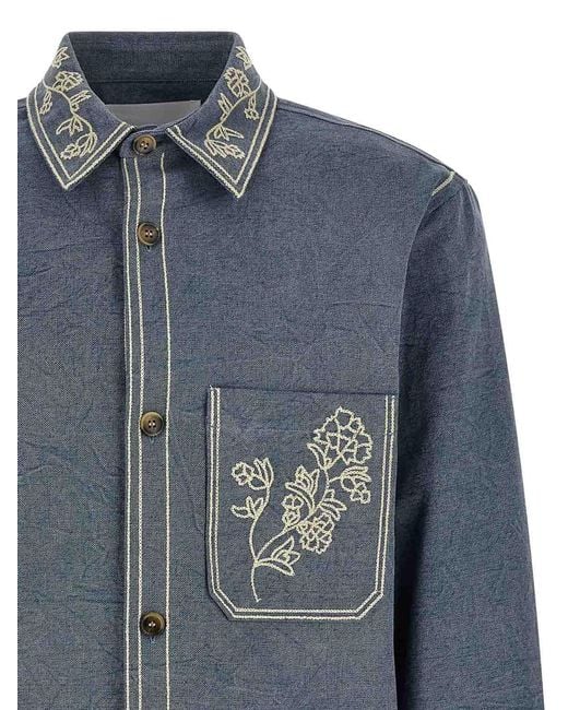 Isabel Marant Blue Rudy Overshirt for men