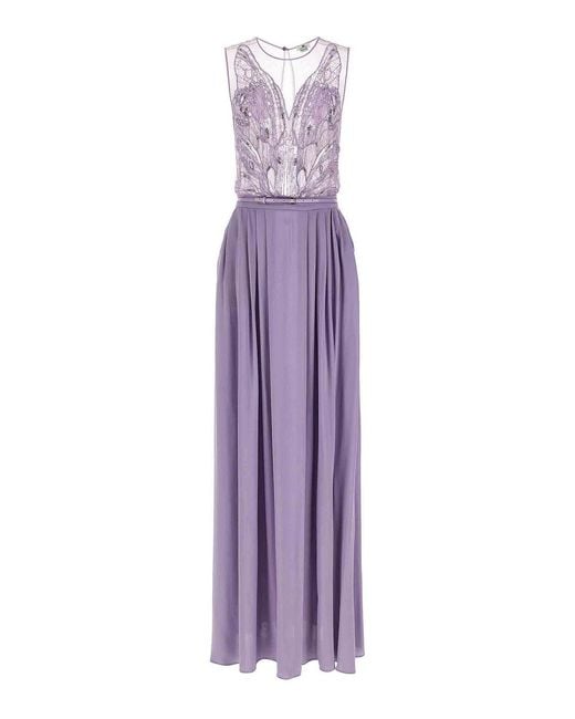 Elisabetta Franchi Purple Carpet Dress