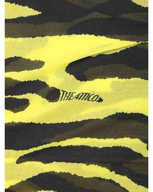 The Attico Yellow Animalier Pareo