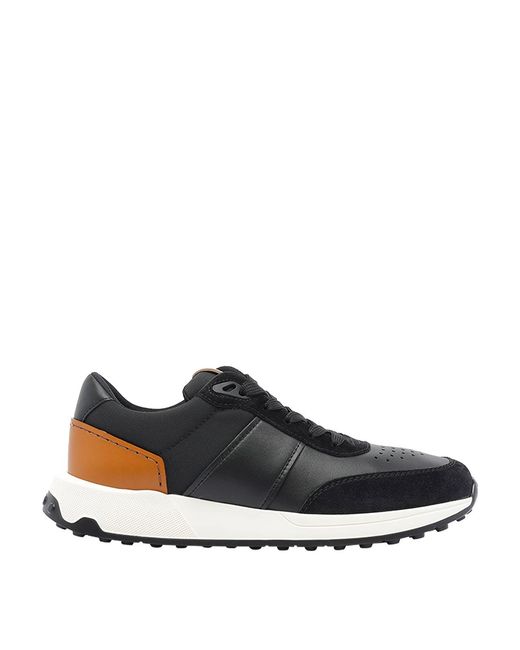 Tod's Black Leather And Technical Fabric Sneakers for men