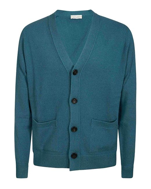 FILIPPO DE LAURENTIIS Blue Cardigan Wool Cashmere for men