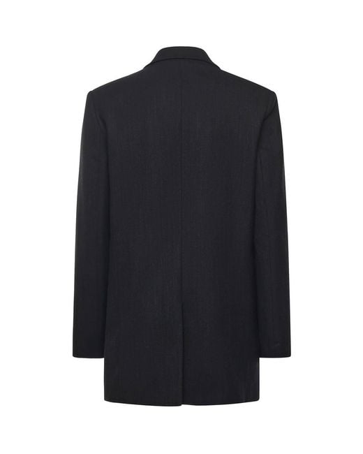 Ottod'Ame Black Single-Breasted Wool Blend Blazer