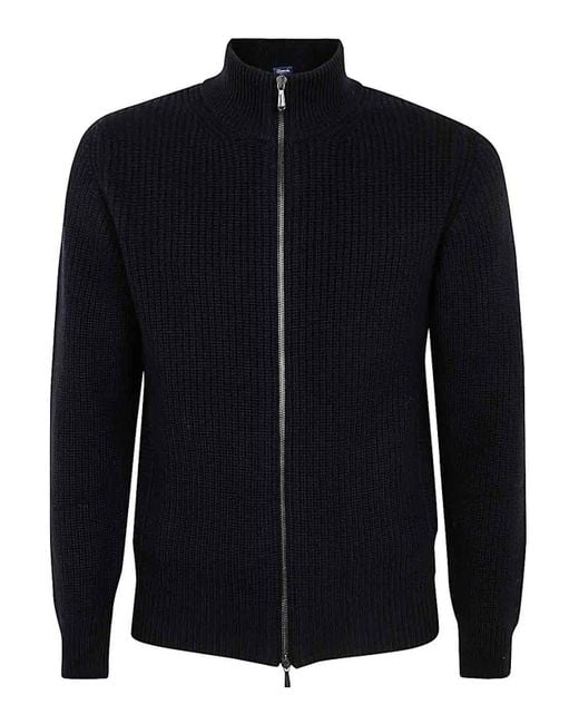 Drumohr Blue Half Zip Pullover for men