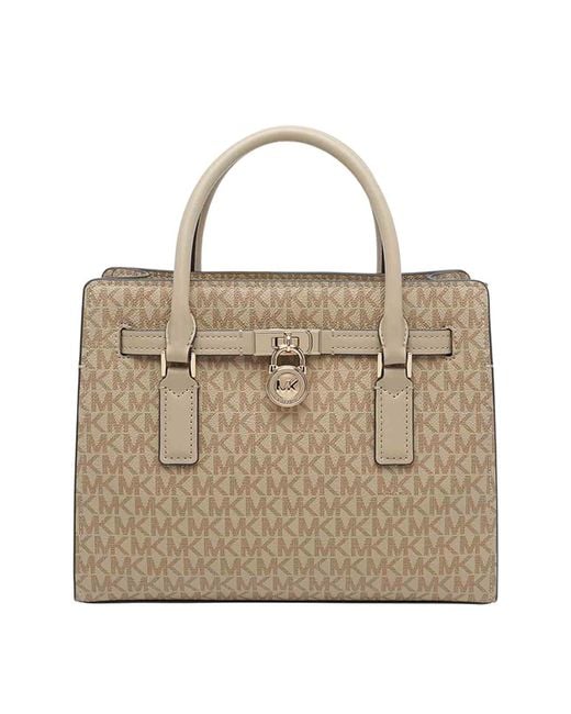 MICHAEL Michael Kors Natural Khaki Small Hamilton Moderne Satchel Bag