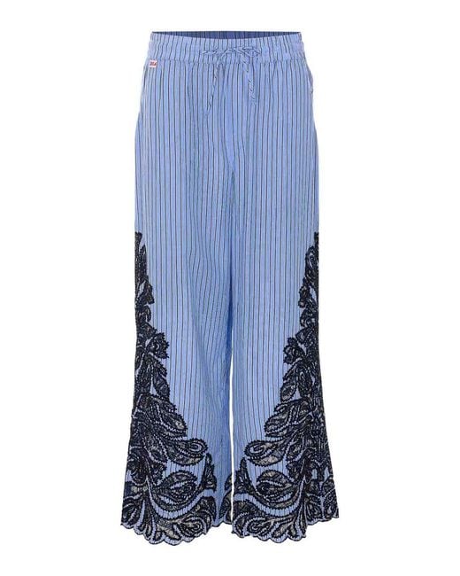 Sea Blue Light Maella Stripe Pants