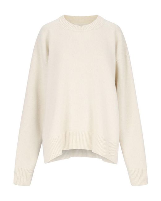 Jil Sander Natural Wool Crew Neck Sweater