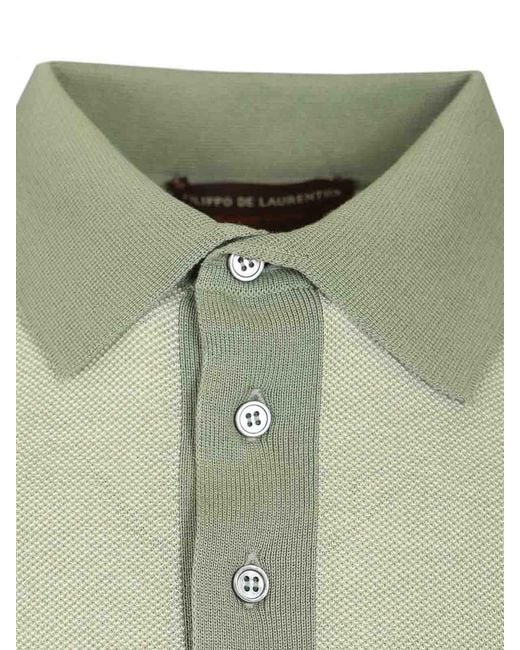 FILIPPO DE LAURENTIIS Gray Pique Polo Shirt for men