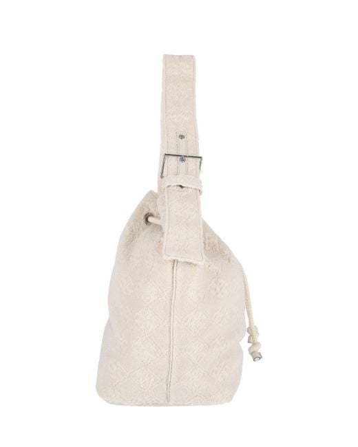 Tory Burch White T Monogram Bucket Bag