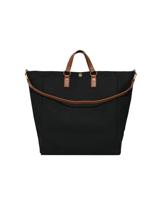 Elisabetta Franchi Black Canvas Tote With Logo