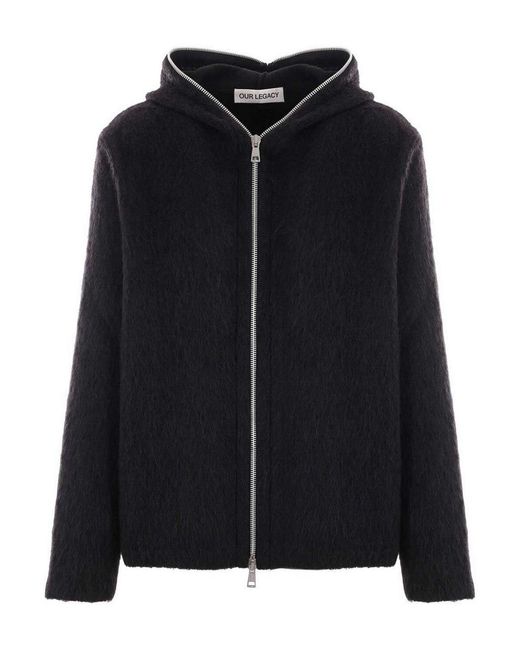Our Legacy Black Full Zip Hood for men