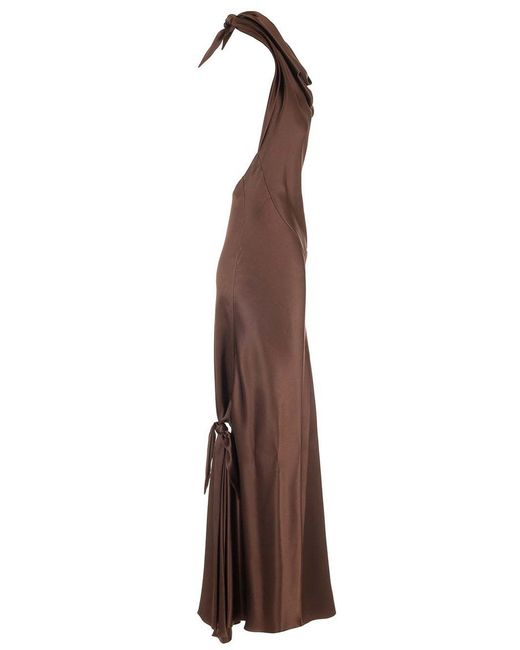 Loewe Brown Long Scarf Dress