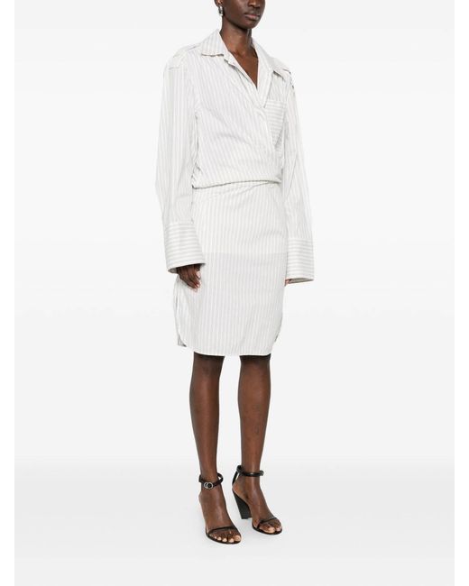 IRO White Lazul Striped Cotton Dress