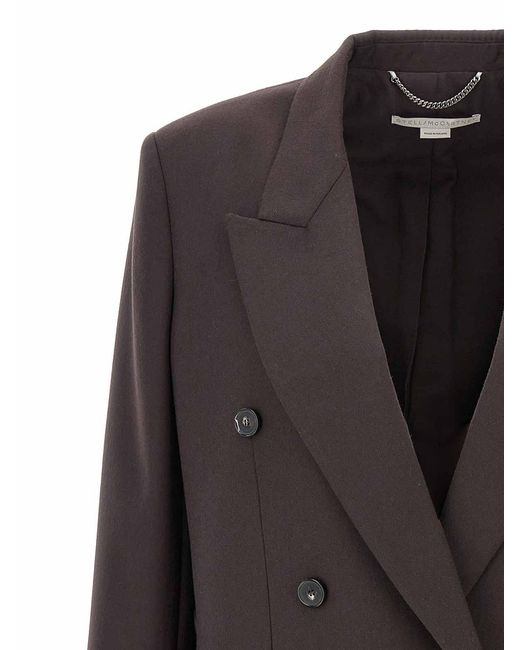 Stella McCartney Black Double-Breasted Wool Blazer