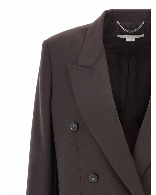 Stella McCartney Black Double-Breasted Wool Blazer