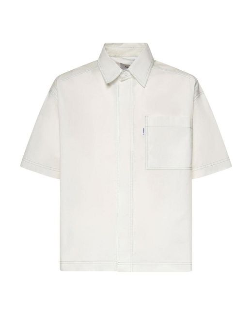 Bonsai White Printed Cotton Shirt for men