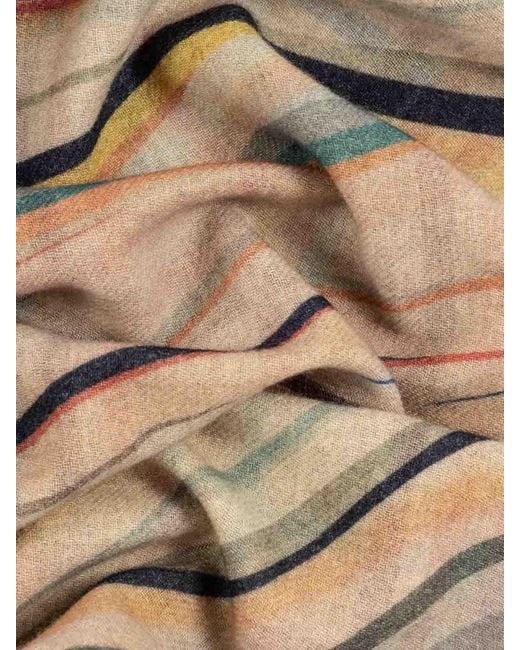 Paul Smith Natural Cashmere Blend Swirl Scarf