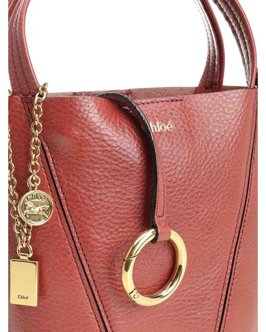 Chloé Red Chlo Spin Small Tote Bag