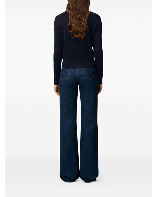 AMI Blue Ami De Coeur Wool Cardigan
