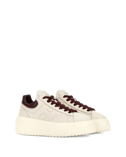 Hogan Natural Platform Sneakers With Round Toe