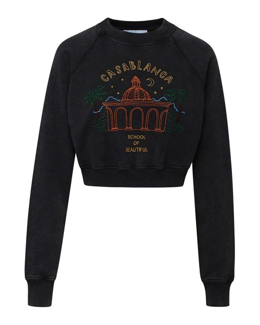 Casablancabrand Black Gray Cotton Sweatshirt
