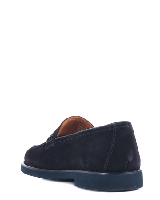 Doucal's Blue Doucals Suede Moccasins for men