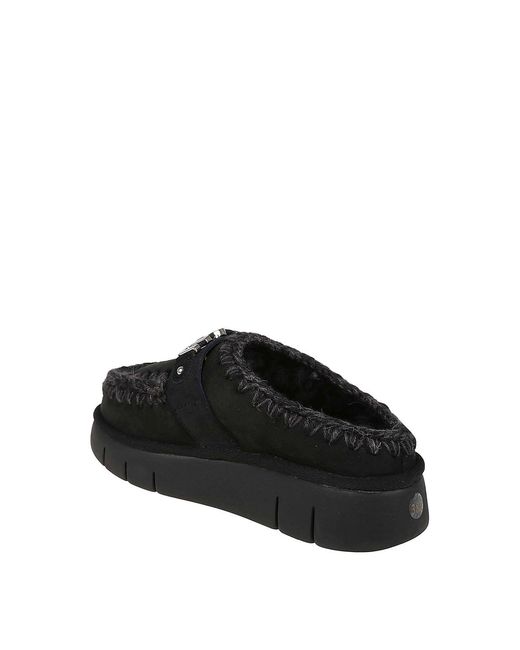 Mou Black Bounce Clog Metal Logo