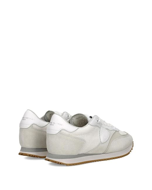 Philippe Model White Blville Low Lace-Up Trainers