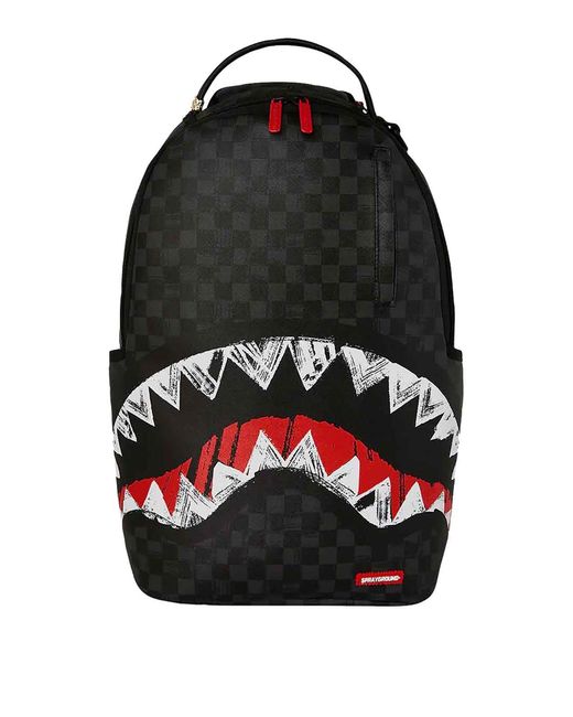 Sprayground Black 20l Scribble Shark Back for men