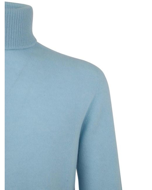 MD75 Blue Cashmere Turtle Neck Sweater for men