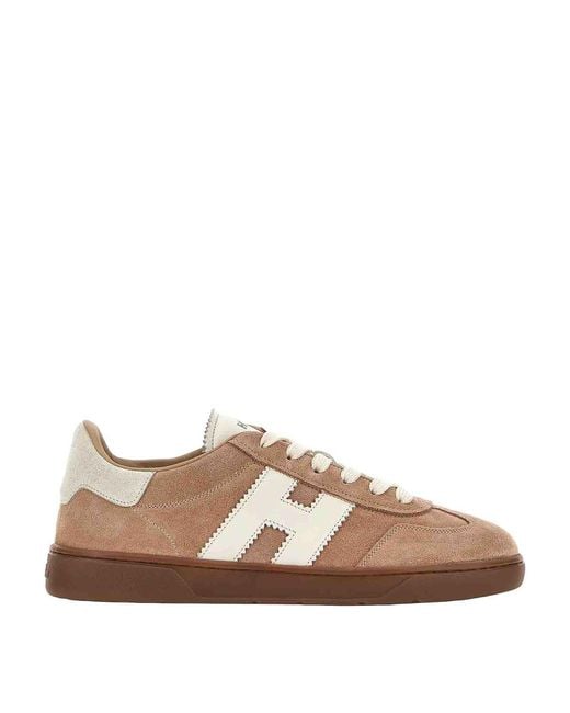 Hogan Brown Cool H Calfskin Sneakers