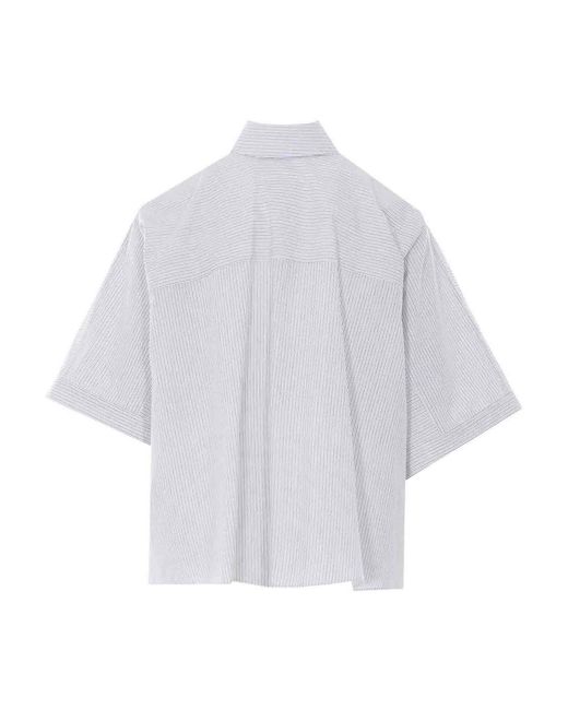 MM6 by Maison Margiela White Oversize Cropped Shirt
