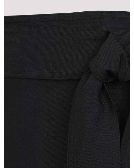 Studio Nicholson Black Mile Knife Pleat Belted Skirt