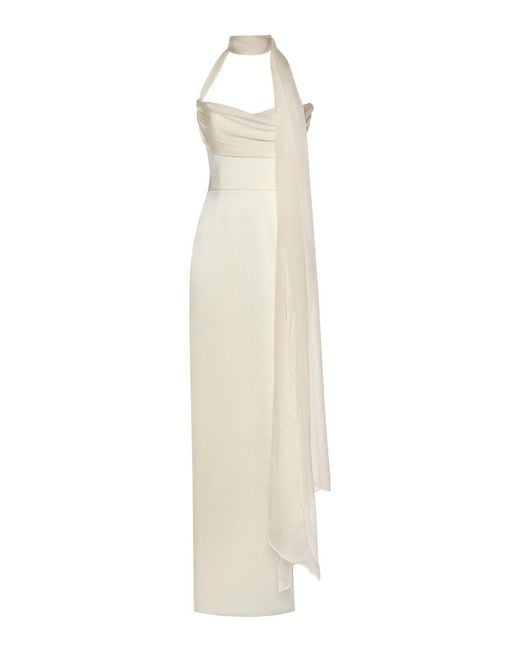 The New Arrivals White Julietta Silk Maxi Dress