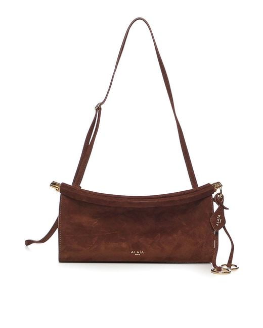 Alaïa Brown Le Click East West Small Suede Bag